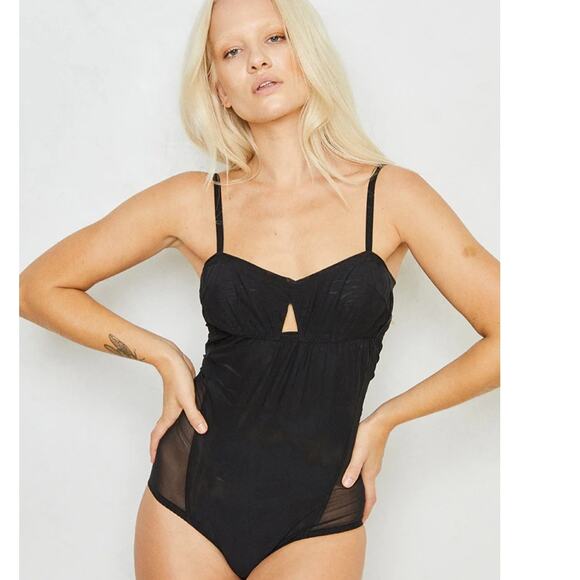 NEW We Are HAH x Free People Black Under The Wire Mesh Bodysuit - Picture 3 of 12